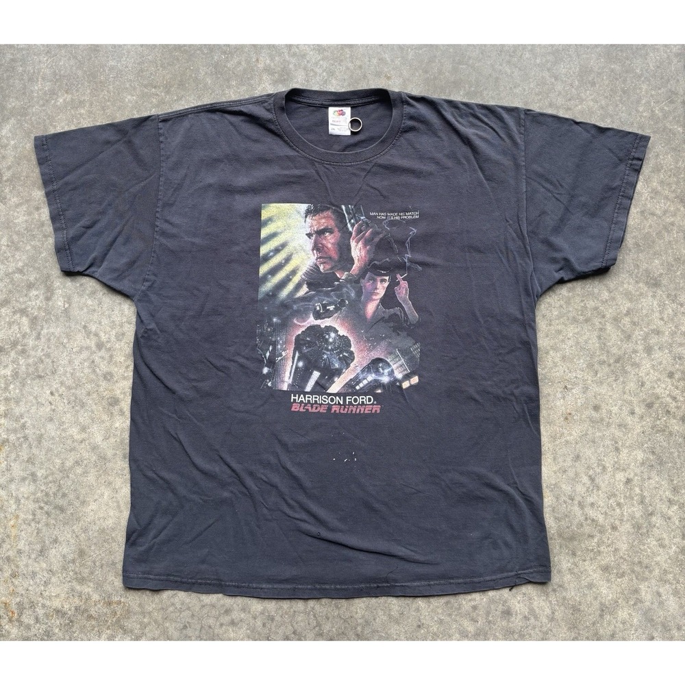 VTG Blade Runner Harrison Ford Movie Promo T-Shirt 2XL Y2K Fruit Of The Loom Tag